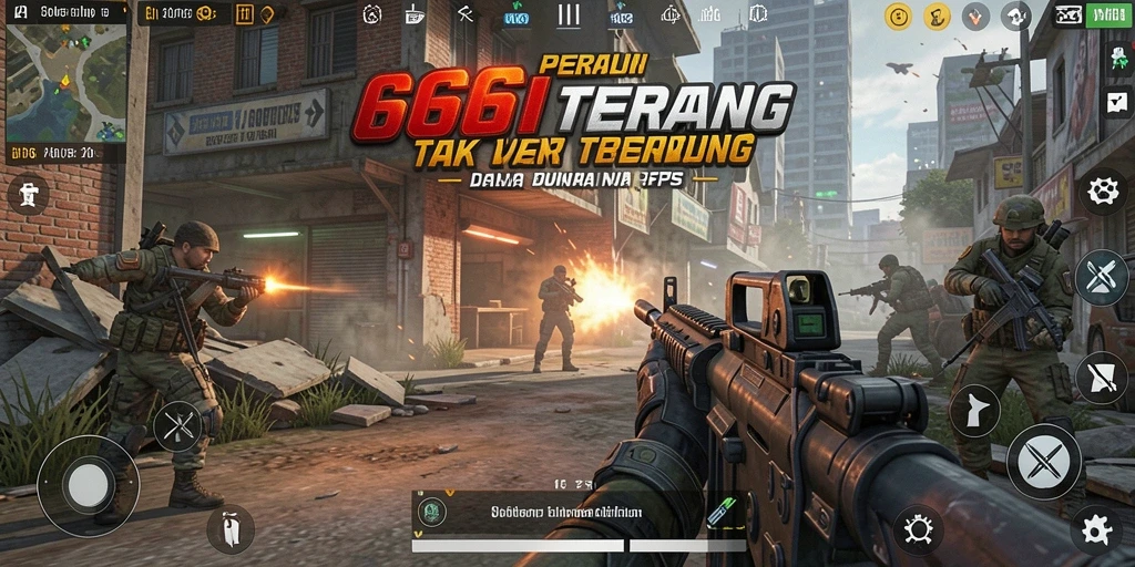 Gameplay mendebarkan dalam pertempuran FPS di 666I.