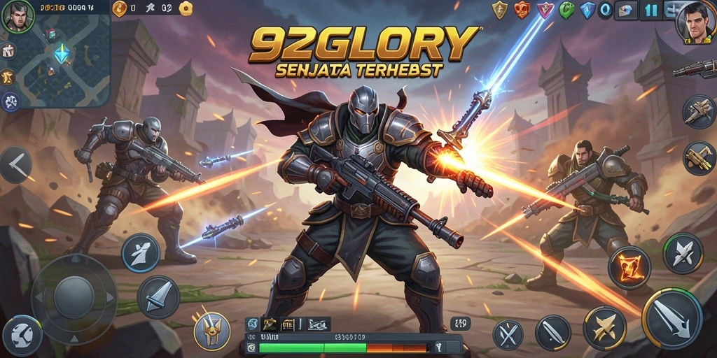 Gameplay seru di 92GLORY dengan pertarungan FPS yang intens.
