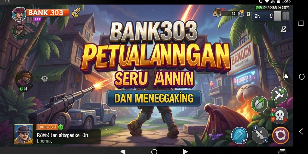 Screenshot gameplay BANK303 menampilkan petualangan menegangkan dan karakter unik.