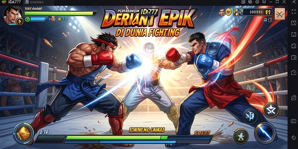Tangkapan layar utama gameplay Fighting IDA777 yang mendebarkan.