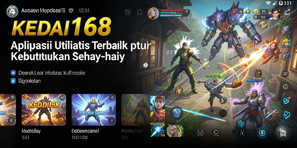 Tampilan utama KEDAI168 dengan berbagai fitur utilitas untuk produktivitas.