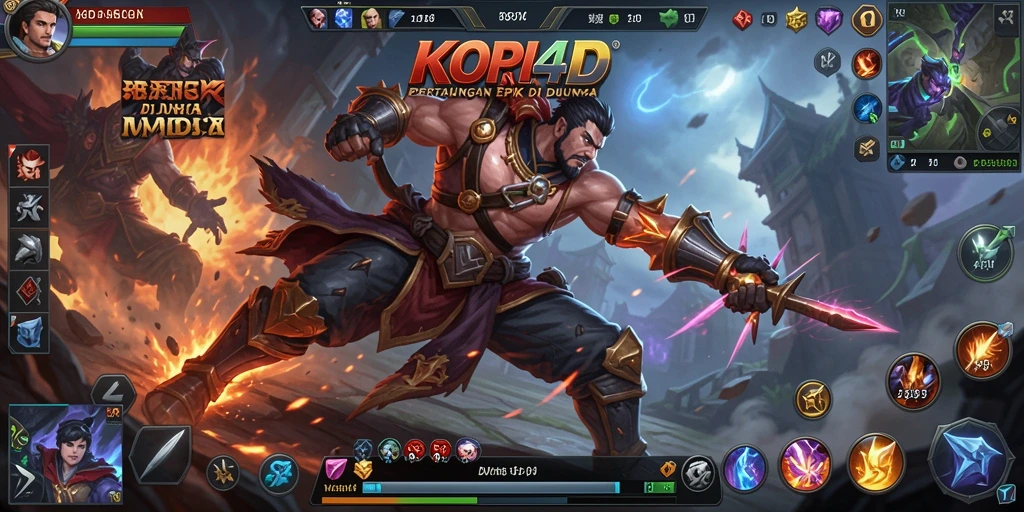 Screenshot gameplay KOPI4D dengan pertarungan seru antar hero.