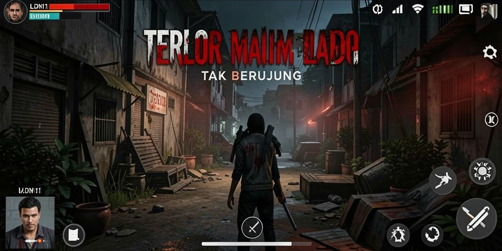Tangkapan layar gameplay LDN11 menunjukkan suasana Horror yang mencekam.