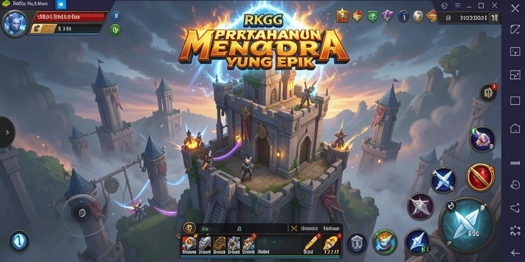 Tampilan gameplay menara pertahanan yang mendebarkan di RKGG.