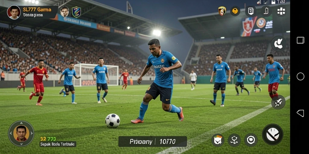 Tampilan gameplay SL777 yang mendebarkan dalam pertandingan sepak bola.