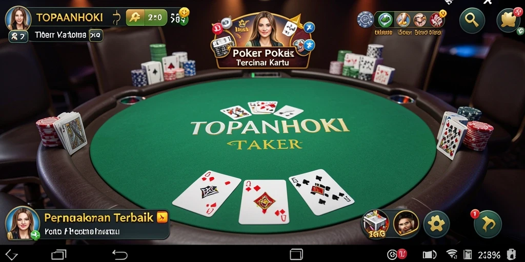 Screenshot gameplay Poker menunjukkan suasana kompetitif yang mendebarkan.