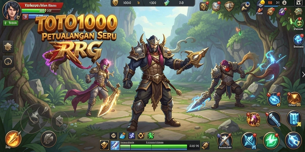 Tangkapan layar gameplay TOTO1000 menunjukkan aksi petualangan RPG yang mendebarkan.