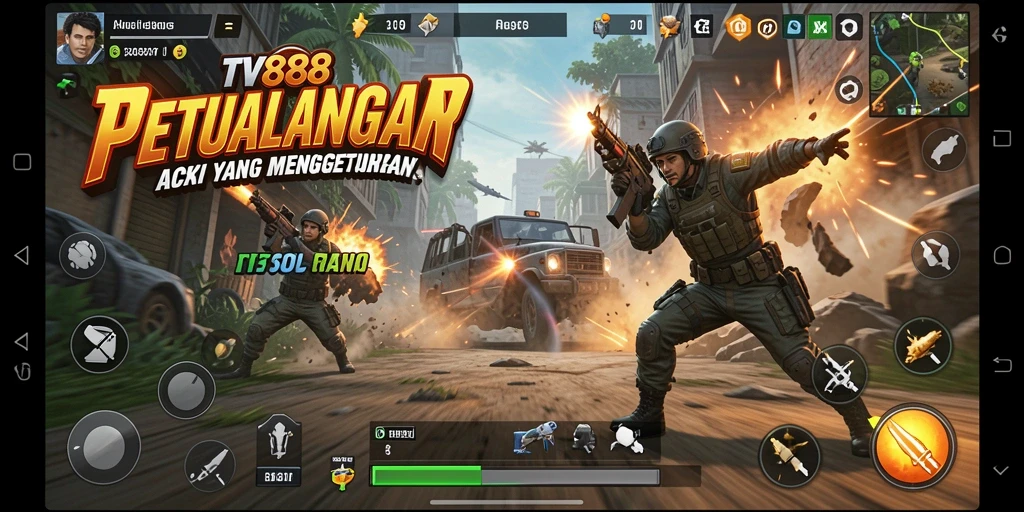 Screenshot gameplay TV888 menampilkan aksi mendebarkan dan karakter dinamis.