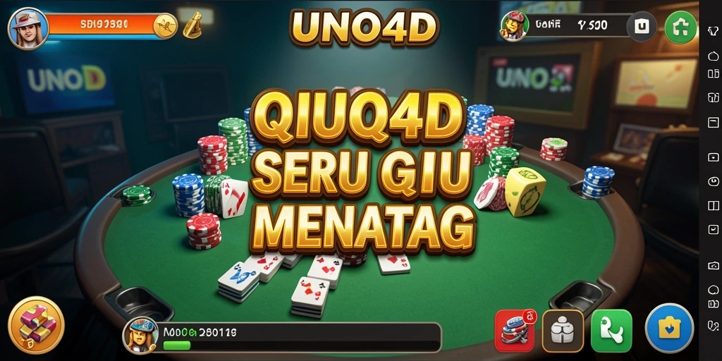 Tampilan gameplay mendebarkan dalam permainan QiuQiu UNO4D.