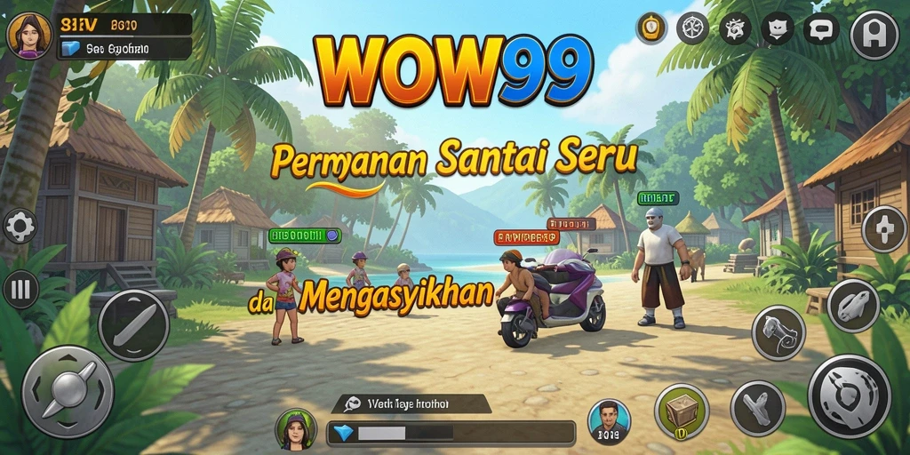 Tampilan gameplay WOW99 yang ceria dan penuh warna.